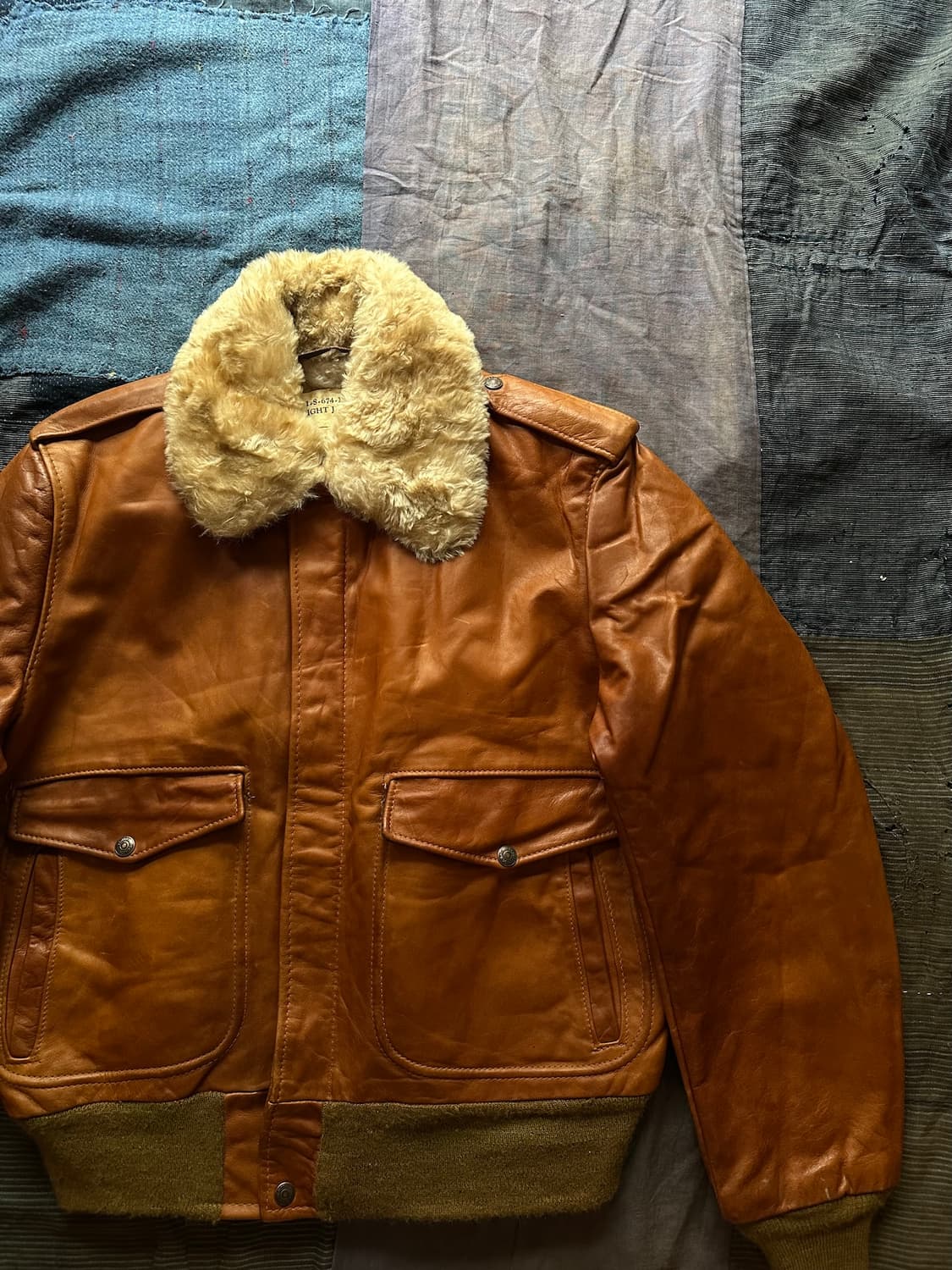 70s USA 빈티지 SCHOTT 쇼트 G-1 플라이트 레더 자켓 상품이미지2