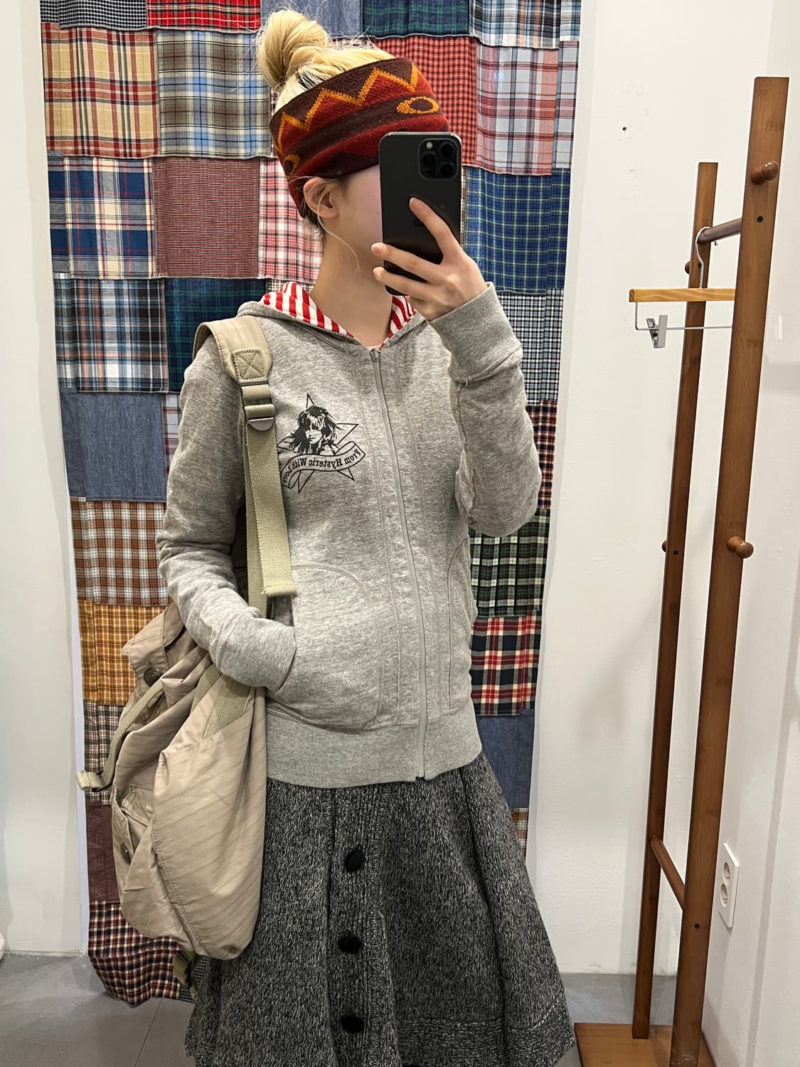 히스테릭글래머 히스걸 그레이 후드집업 상품이미지2