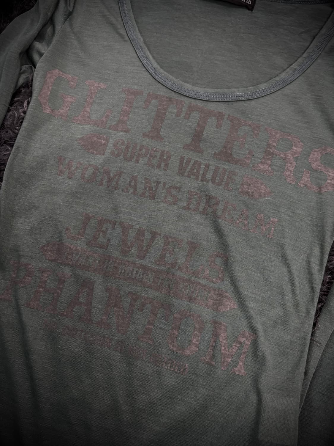 Heaven and Earth 실버 글리터 레터링 Y2k 긴팔 상품이미지3