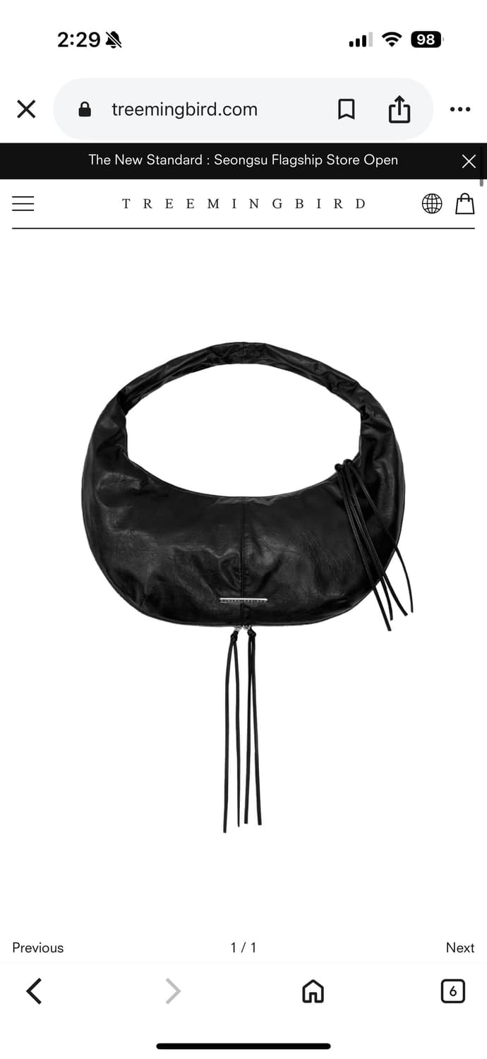 트리밍버드 지퍼 레더 호보백 상품이미지1