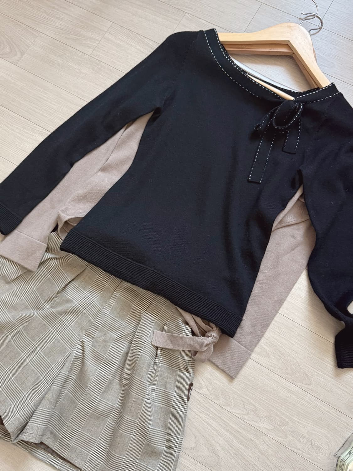 블랙 리본 니트 상품이미지2