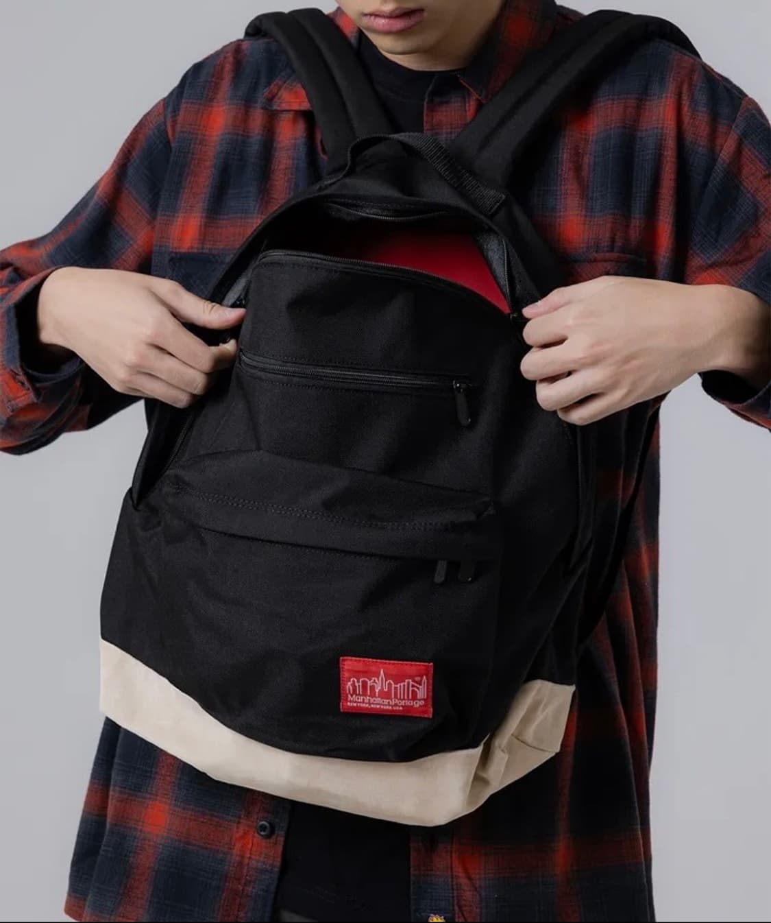 맨하탄 포티지 1209 빅애플 백 M BLACK 스웨이드 백팩 새상품 상품이미지1