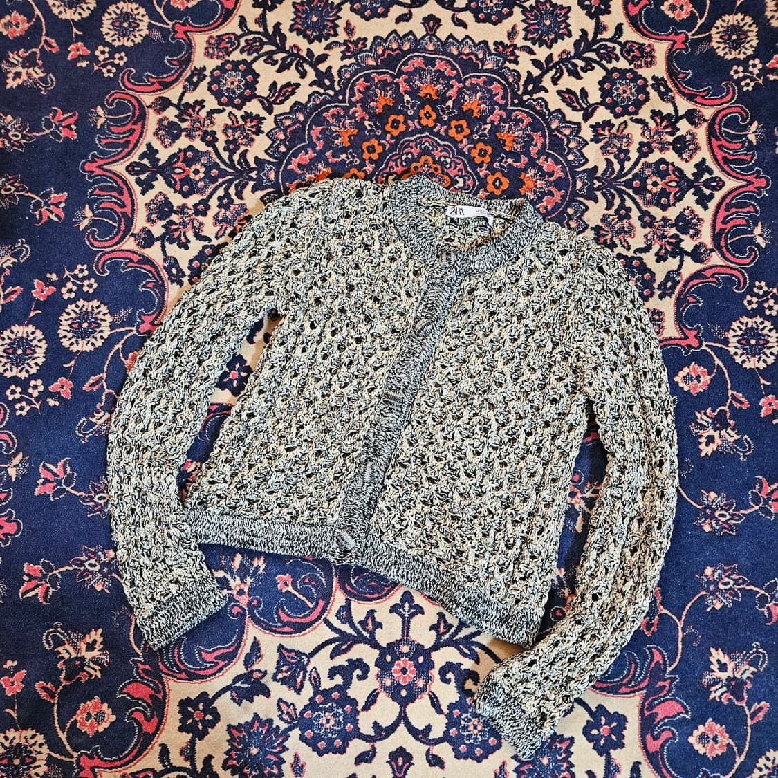 자라(Zara) 믹스 펄 트위드 가디건 자켓 M size 상품이미지1