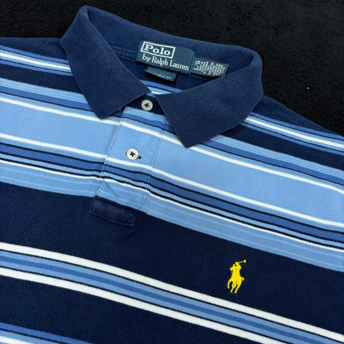 L 폴로 랄프로렌 네이비 스트라이프 PK 반팔 카라티 상품이미지3