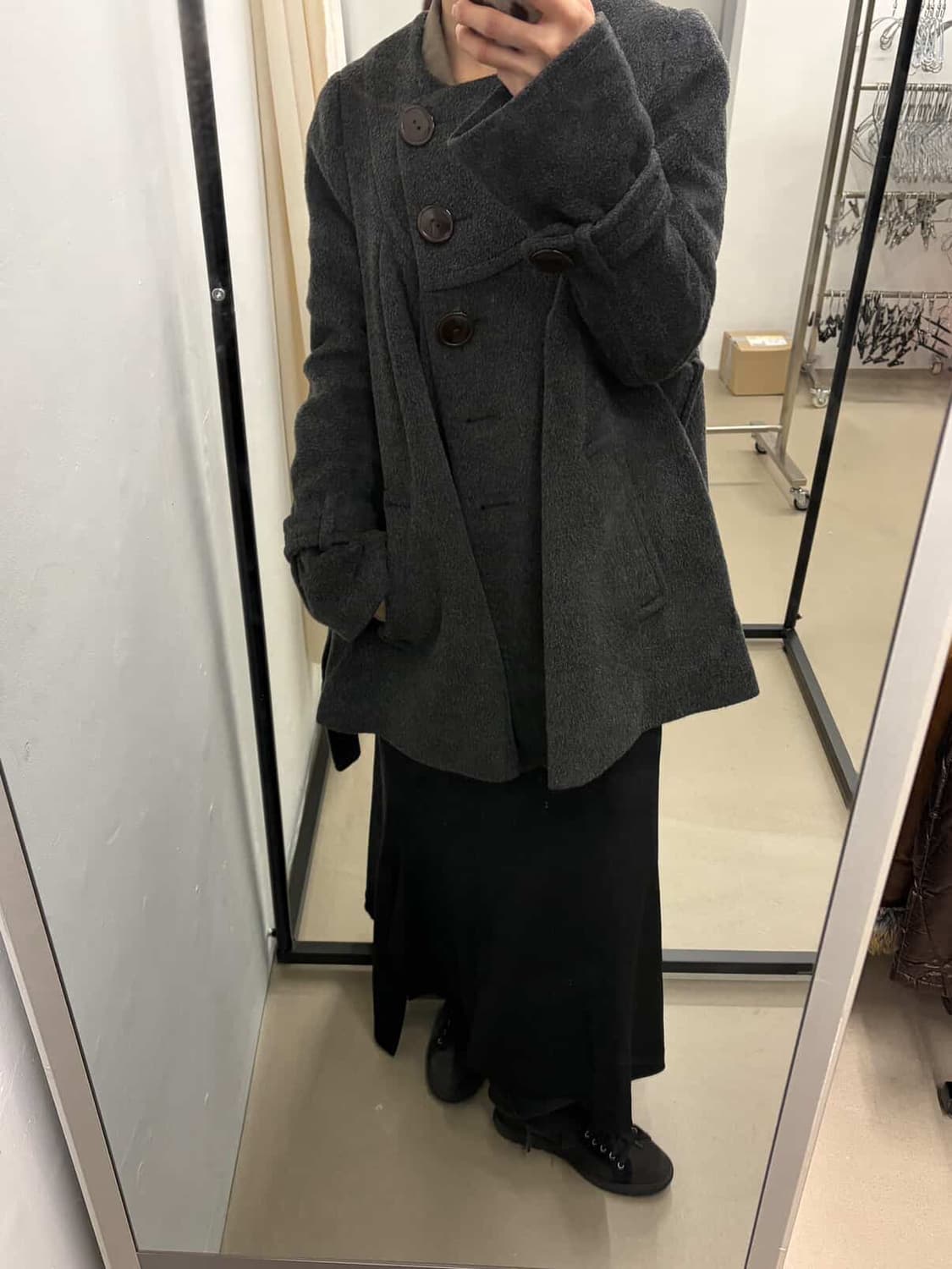 오즈세컨 사이즈 버튼 코트 상품이미지2