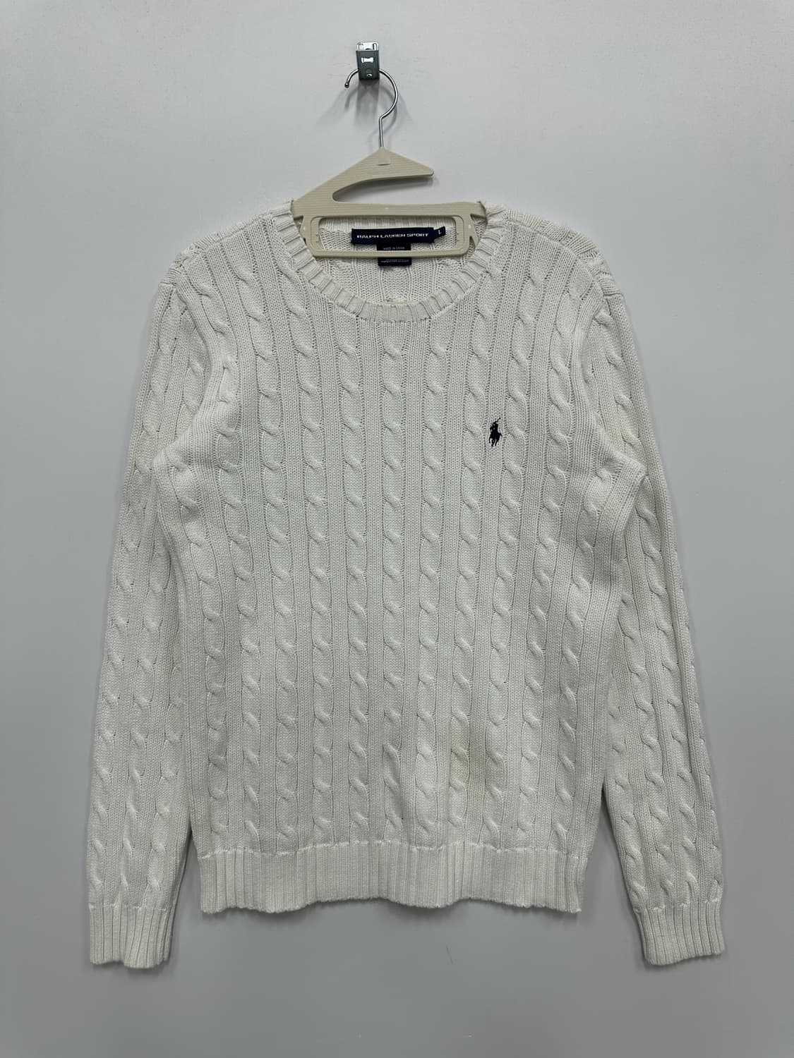 폴로 화이트 꽈배기 니트 상품이미지1