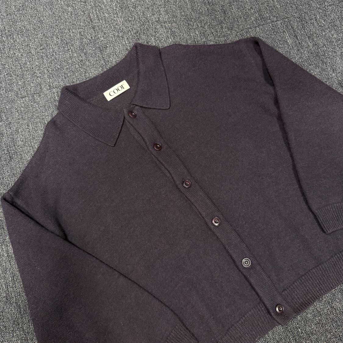 Coor 22년 탑필 카라 퍼플 가디건 상품이미지2