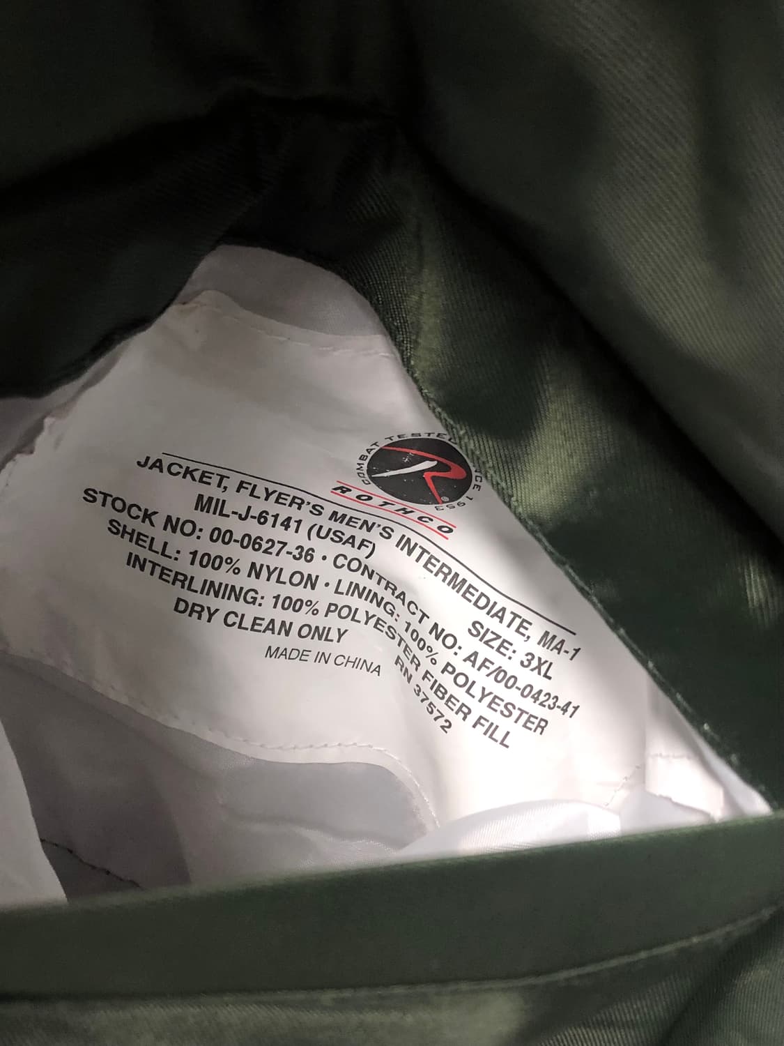 [3XL] 로스코 ma-1 항공점퍼 마원 봄버 MA1 세이지그린 상품이미지4