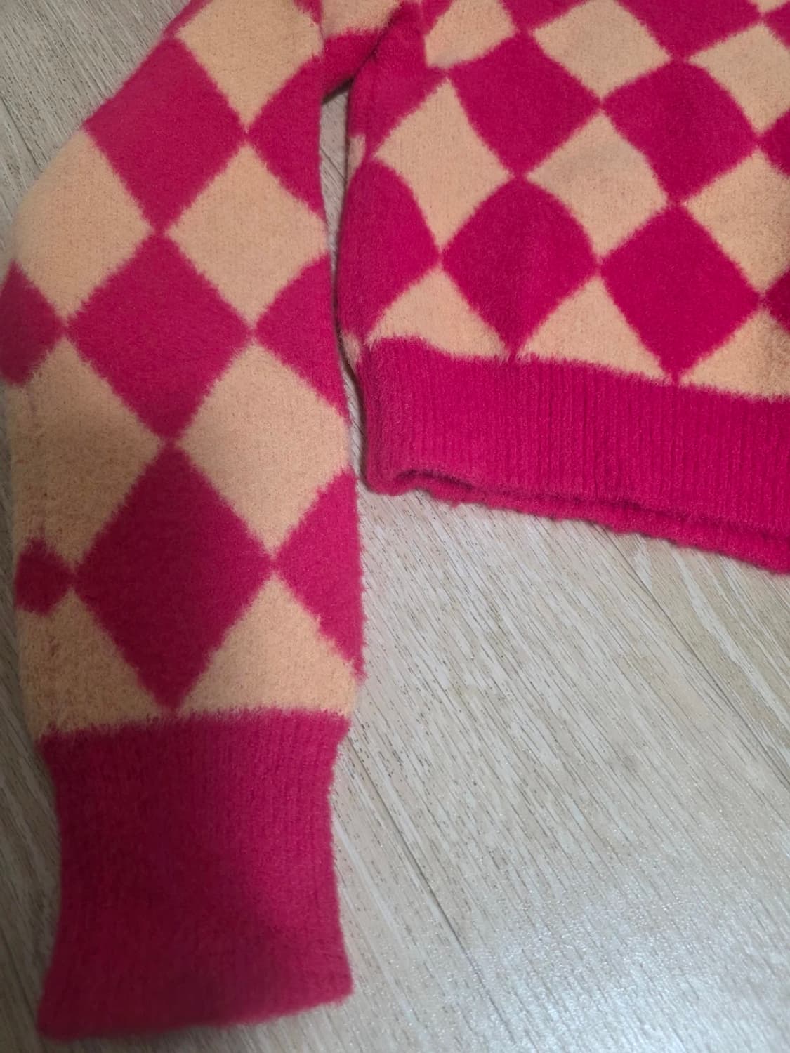 자라 아가일 크롭 니트 스웨터 S 상품이미지6