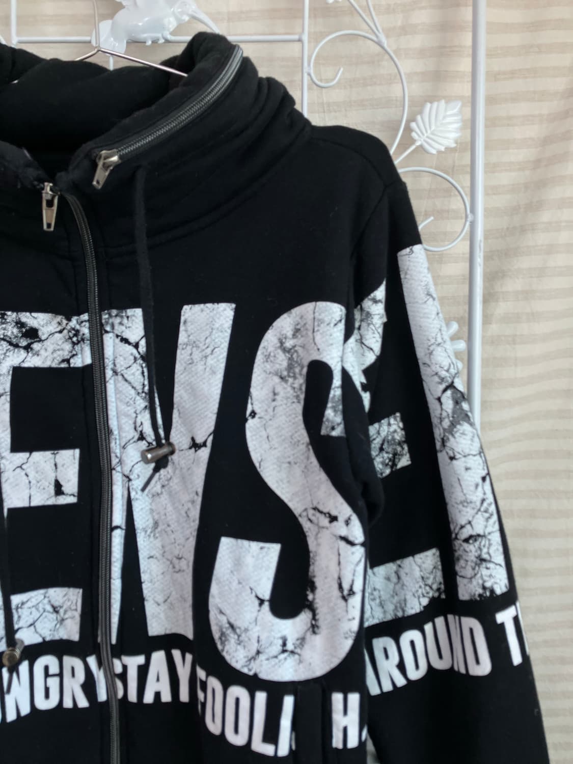 빈티지 터틀넥 블랙 프린팅 집업 y2k 스트릿 갸루 펑키 일본빈티지 W- 상품이미지4