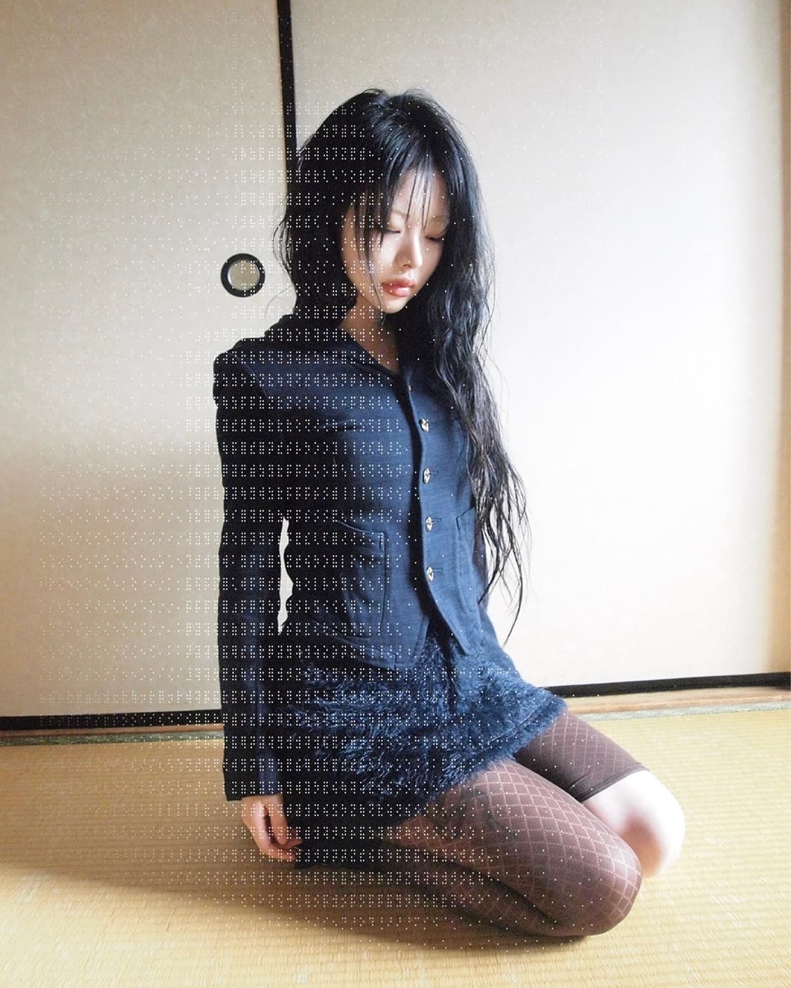 darich 다리치 헤어리 데님라이크 퍼 미니스커트 상품이미지2