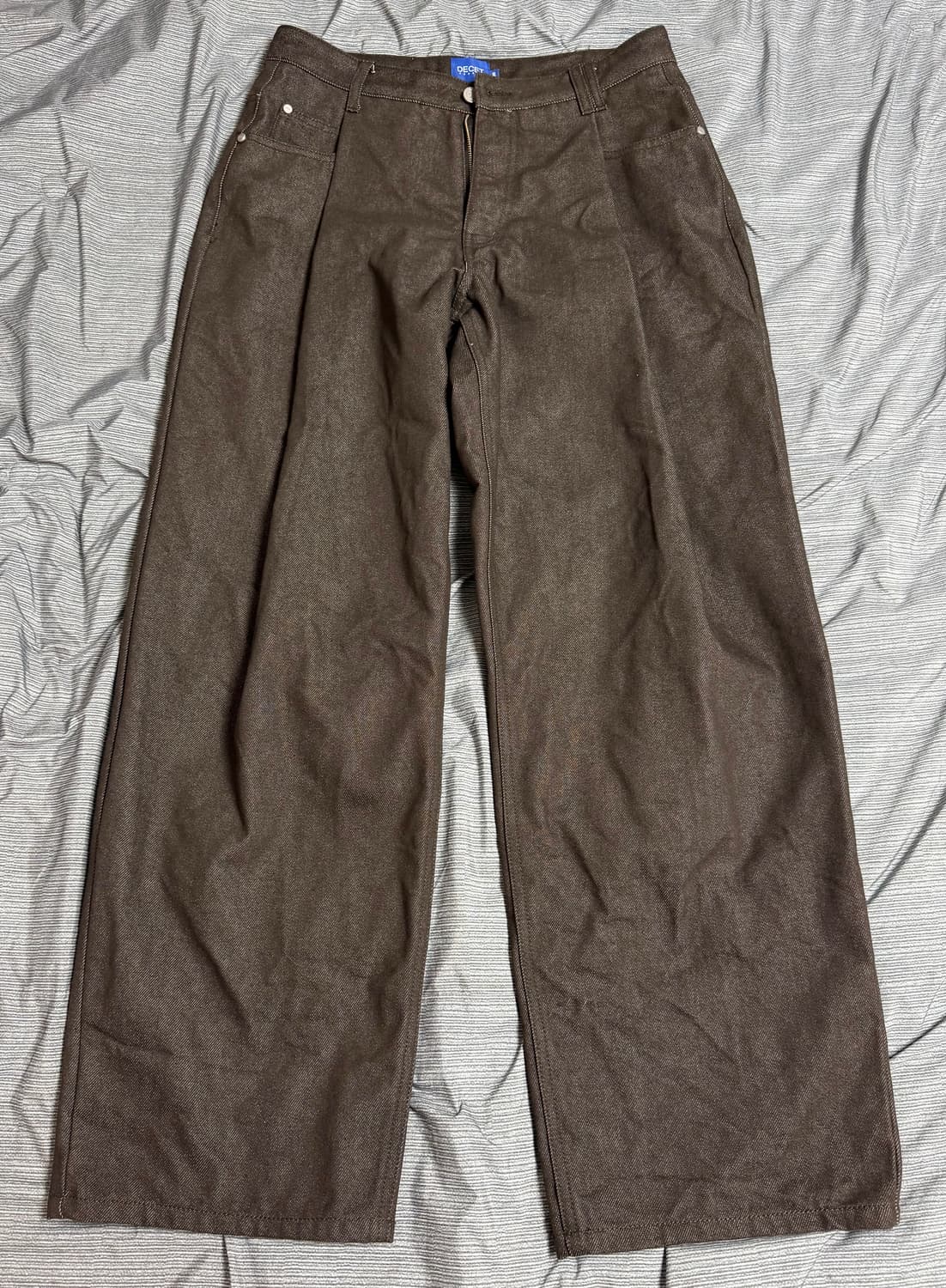 [30] 데케트 딥 플리츠 와이드 데님 브라운 상품이미지4