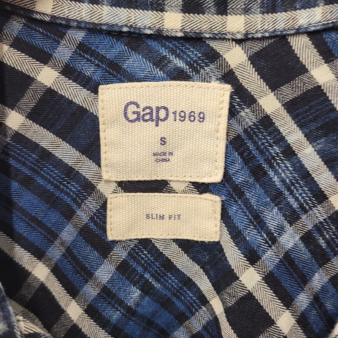 Gap 갭 슬림핏 체크셔츠 블루 상품이미지4