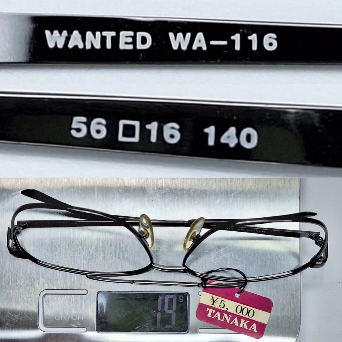 일본 빈티지 데드스톡(미사용)/Wanted wa-116 투브릿지 안경테 상품이미지8