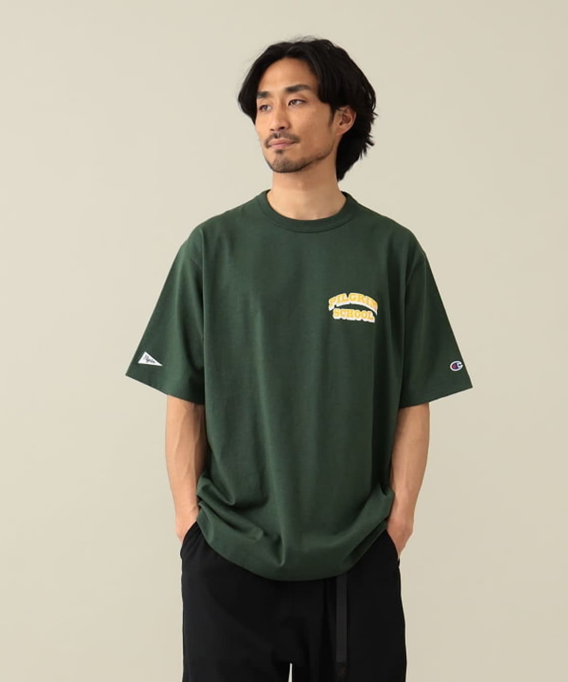 빔즈 필그림 챔피온 콜라보 티셔츠 네이비 M 상품이미지2