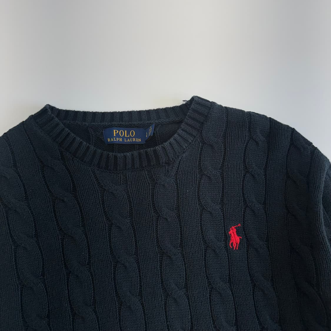 Polo 폴로 레드 포니 네이비 케이블 니트  상품이미지4
