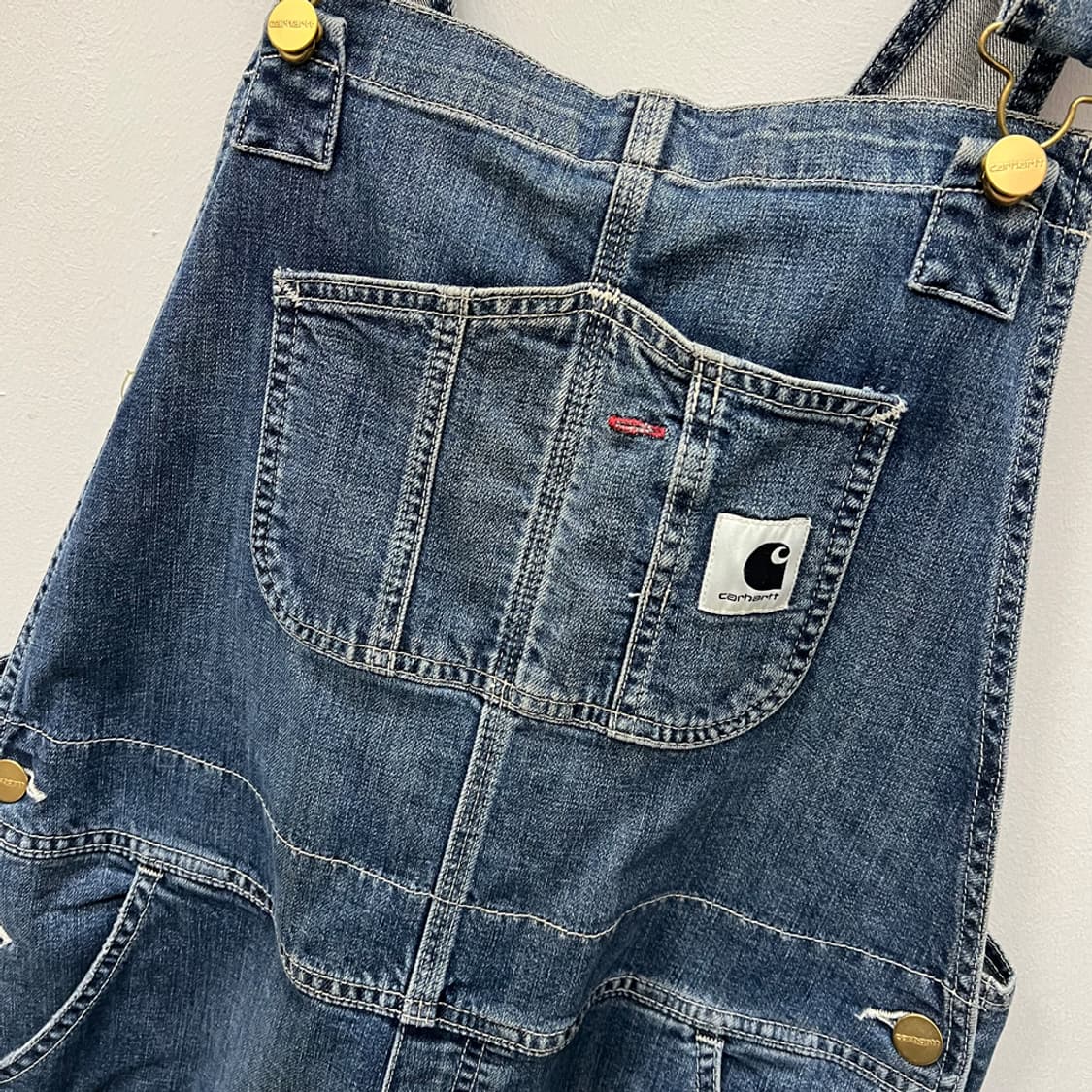 칼하트 WIP 우먼 BIB 데님 오버롤 멜빵 바지 M 상품이미지3