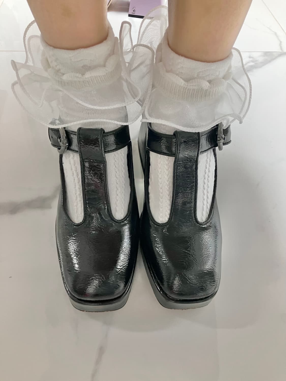 로리타 갸루 Circus NY 블랙 통굽 메리제인 슈즈 235 상품이미지1