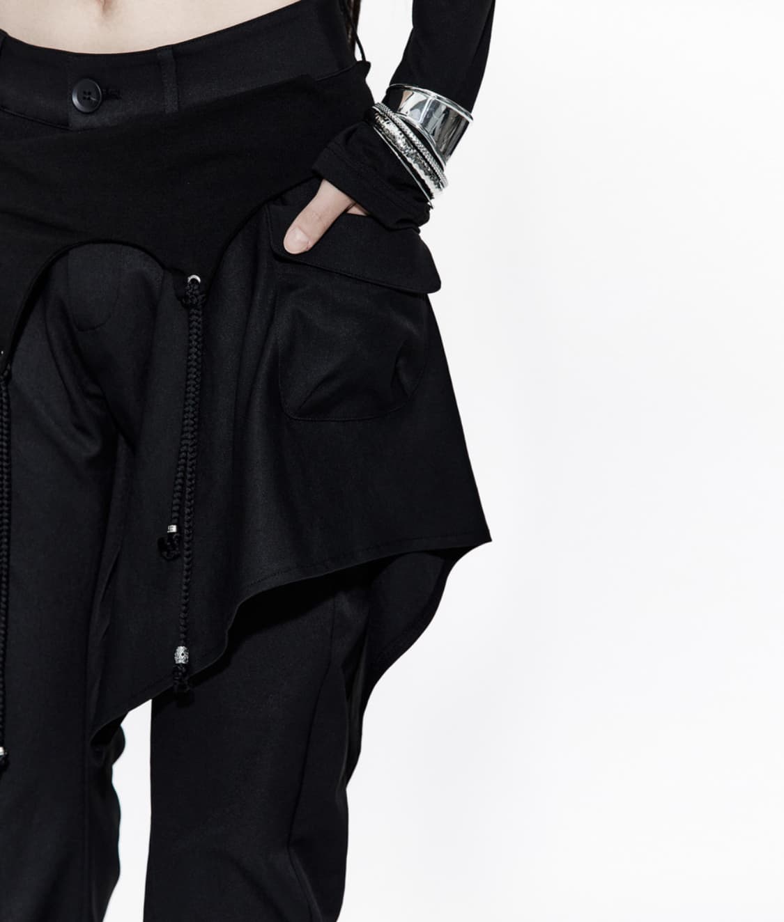 카시코 Layered Strap Pants black 상품이미지3
