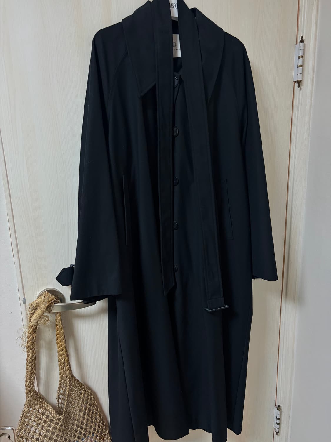 트리밍버드 싱글 트렌치 코트 블랙 상품이미지4