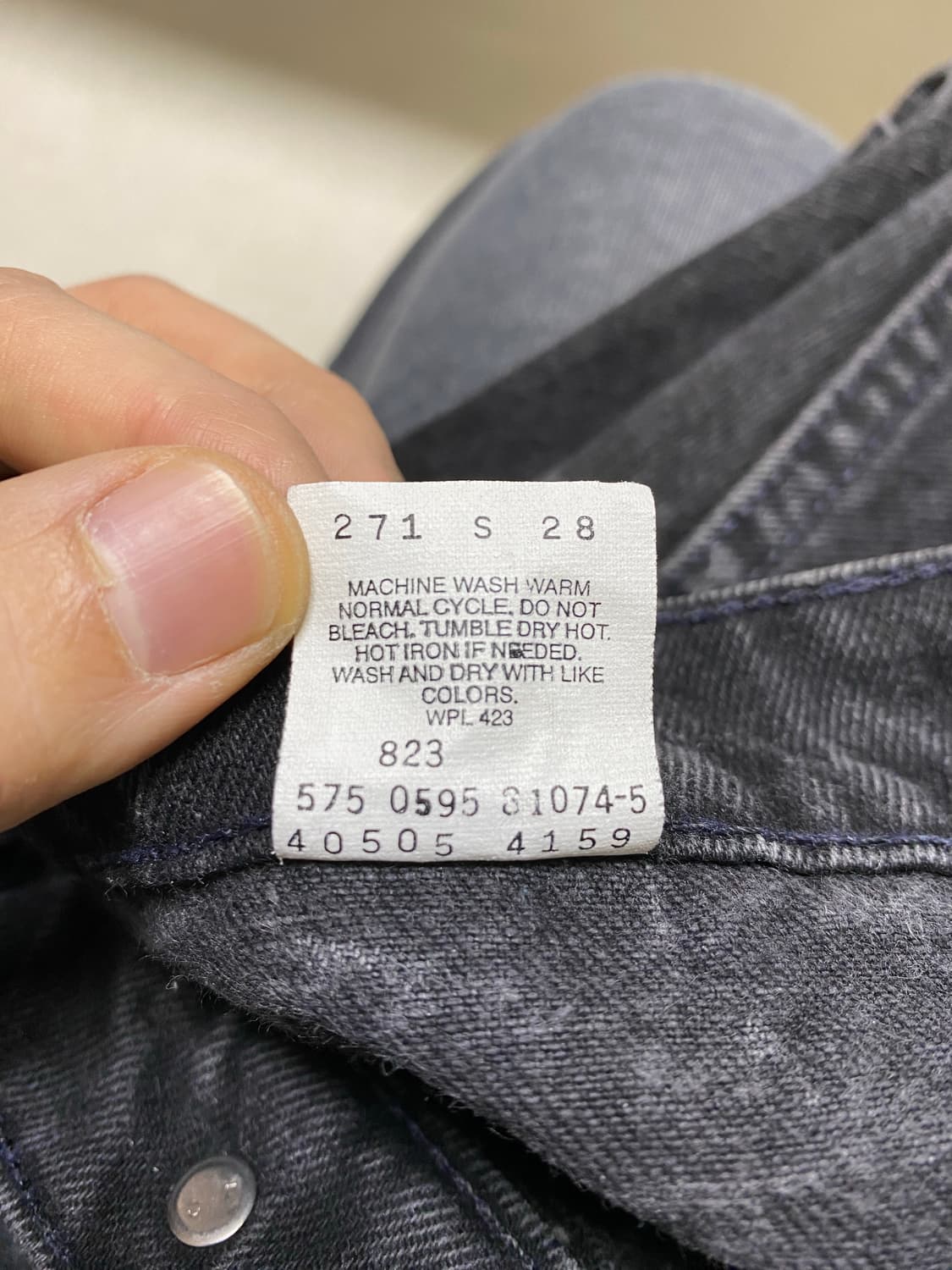 95년도 USA 리바이스 505 블랙진 오렌지탭 상품이미지5