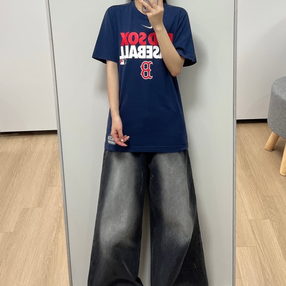 나이키 보스턴 레드삭스 네이비 반팔 티셔츠 상품이미지1