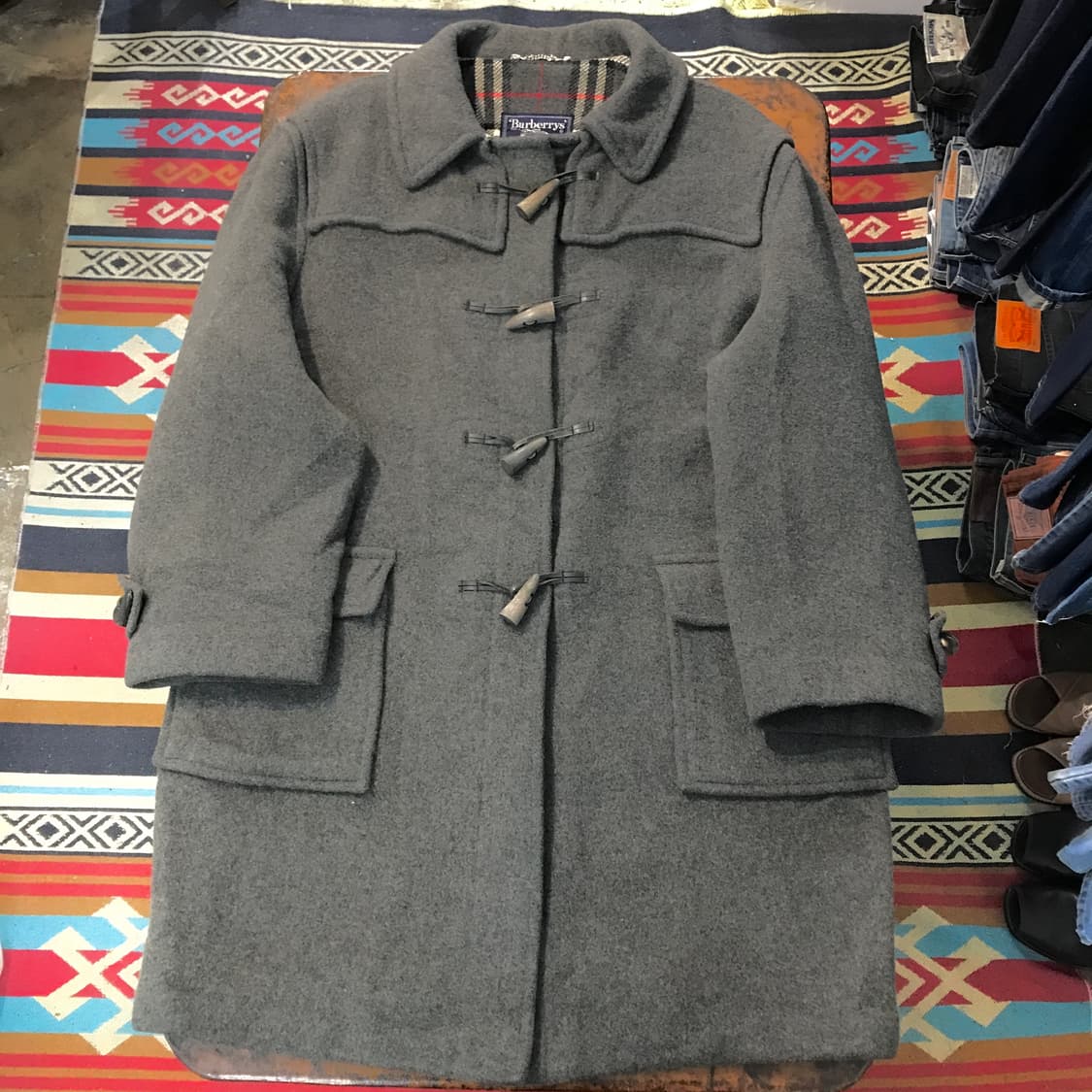 버버리 잉글랜드 스페셜리티 그레이 울 더플코트 남성 115 여성 오버핏 상품이미지1
