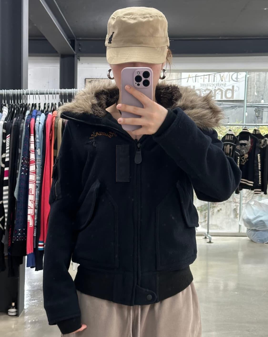 히스테릭글래머 울프죠 울 자켓 점퍼 후드 상품이미지1