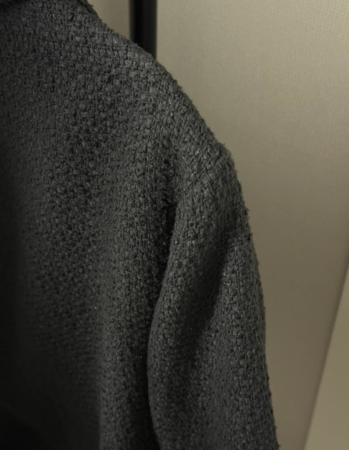 플레이스스튜디오 트위드 세미오버핏 집업자켓 블랙 상품이미지4