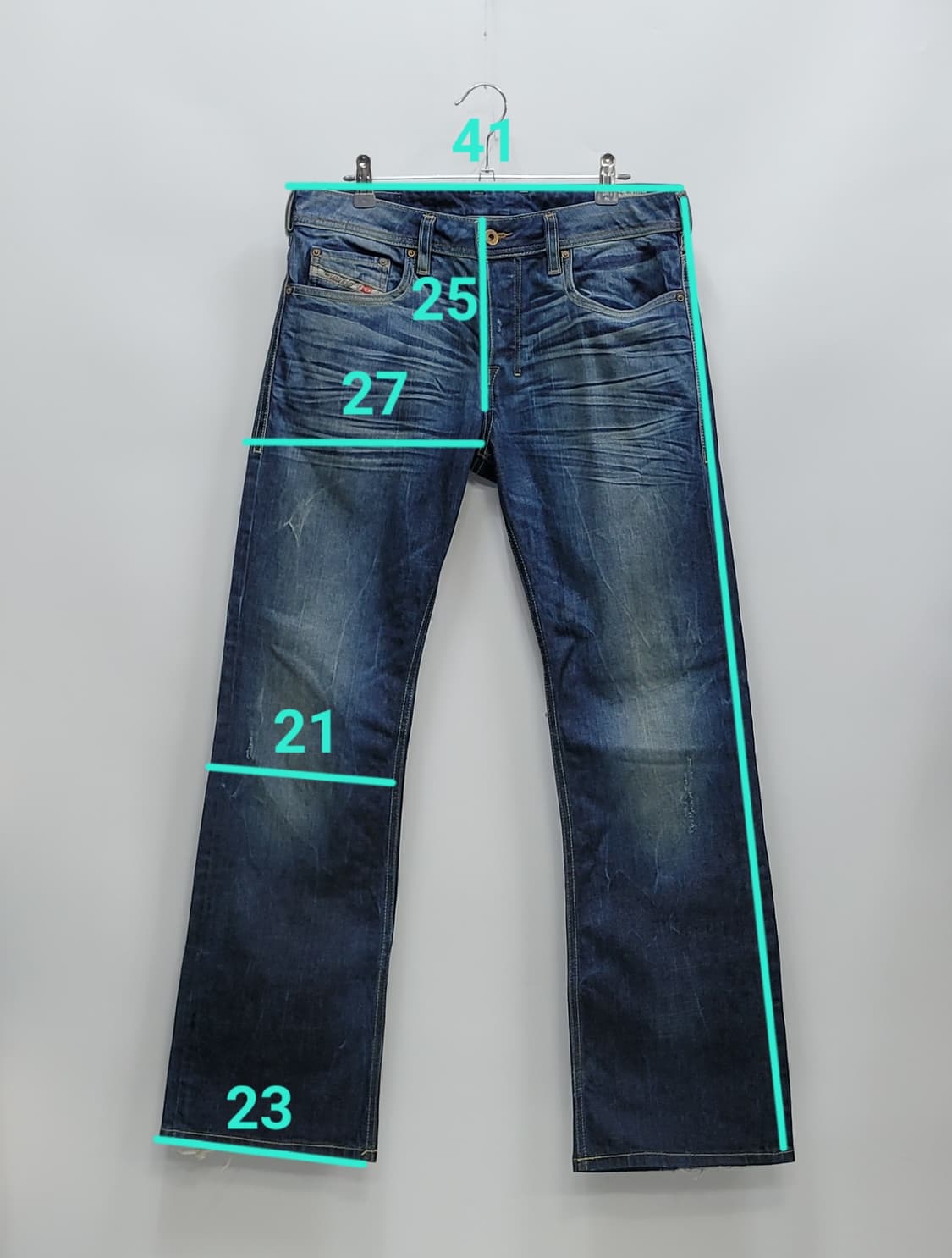 DIESEL 디젤 세미 부츠컷 데님 청바지 / 여 29 연청 워싱 상품이미지10