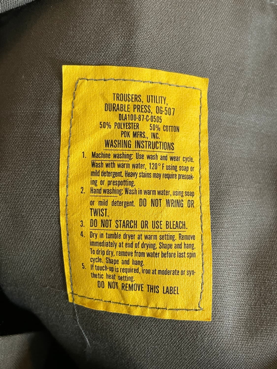 미군 og-507 퍼티그 카키 팬츠바지 상품이미지3