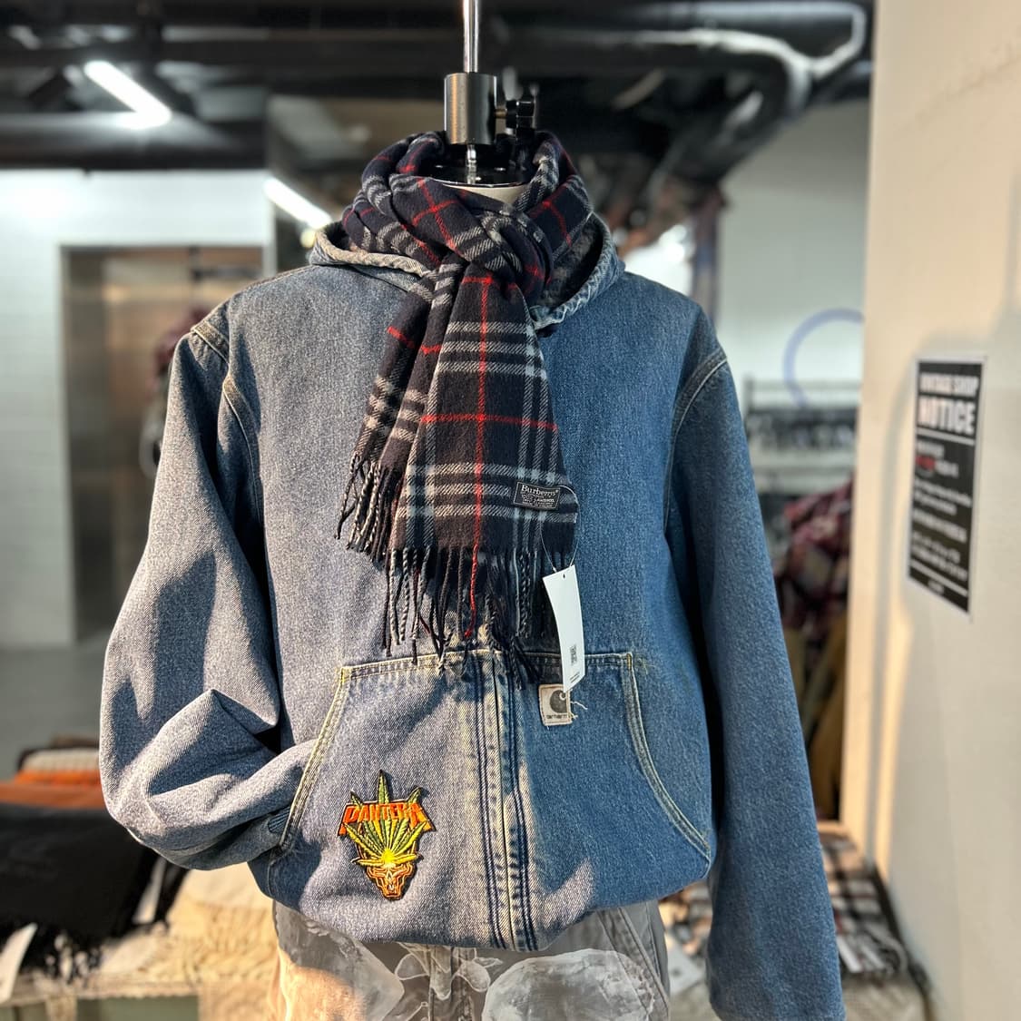 Burberry Navy Nova Check Muffler 상품이미지7