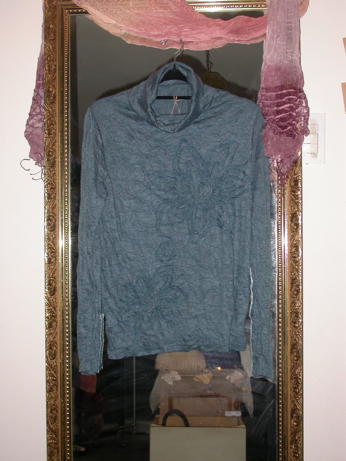 Vintage Blue flower stitch tee 상품이미지1