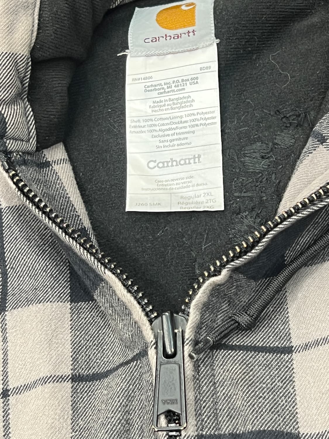 칼하트 타탄 후드 집업 (custom) 상품이미지8