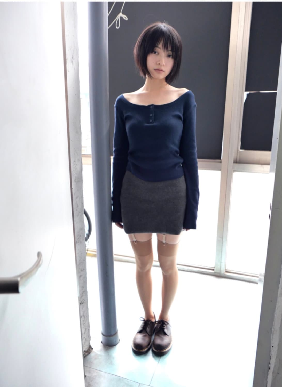 베이비랩 오프숄더 긴팔티, 울 스커트 세트 상품이미지3