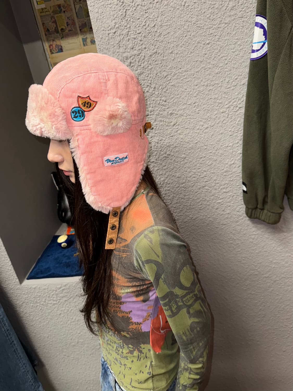 Von Dutch 본더치 코듀로이 트루퍼 햇 핑크 상품이미지2