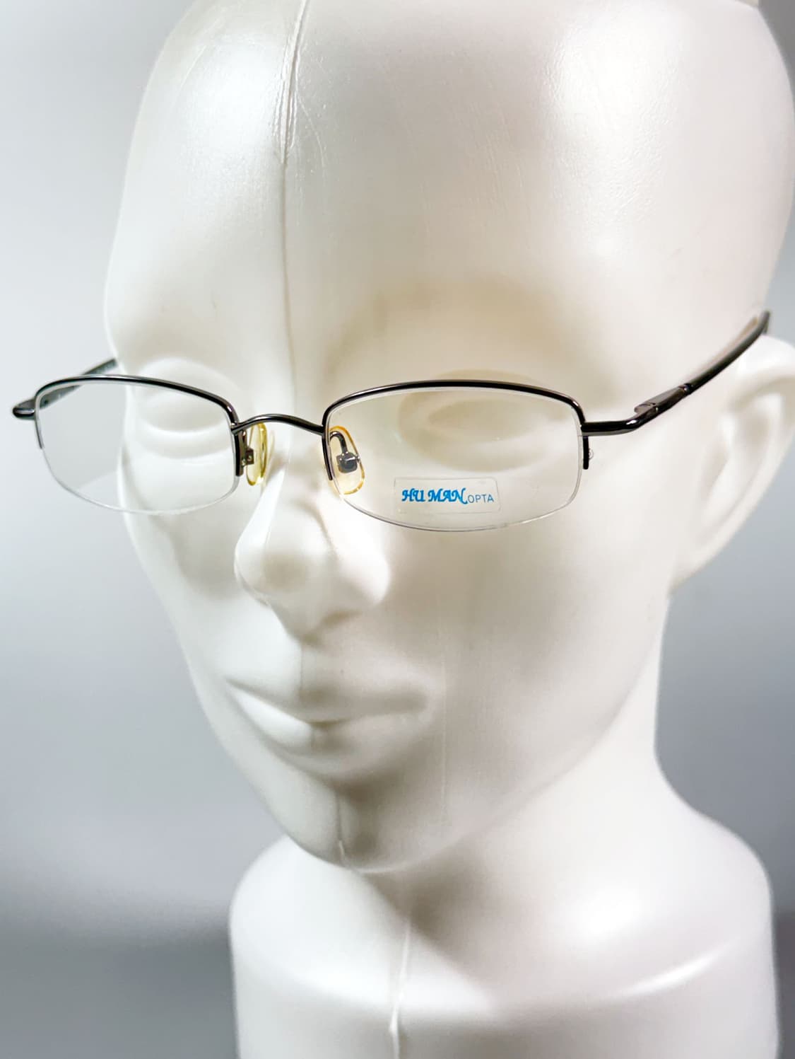 90s HU MAN OPTA 반무테 스퀘어 메탈 빈티지 안경 상품이미지8