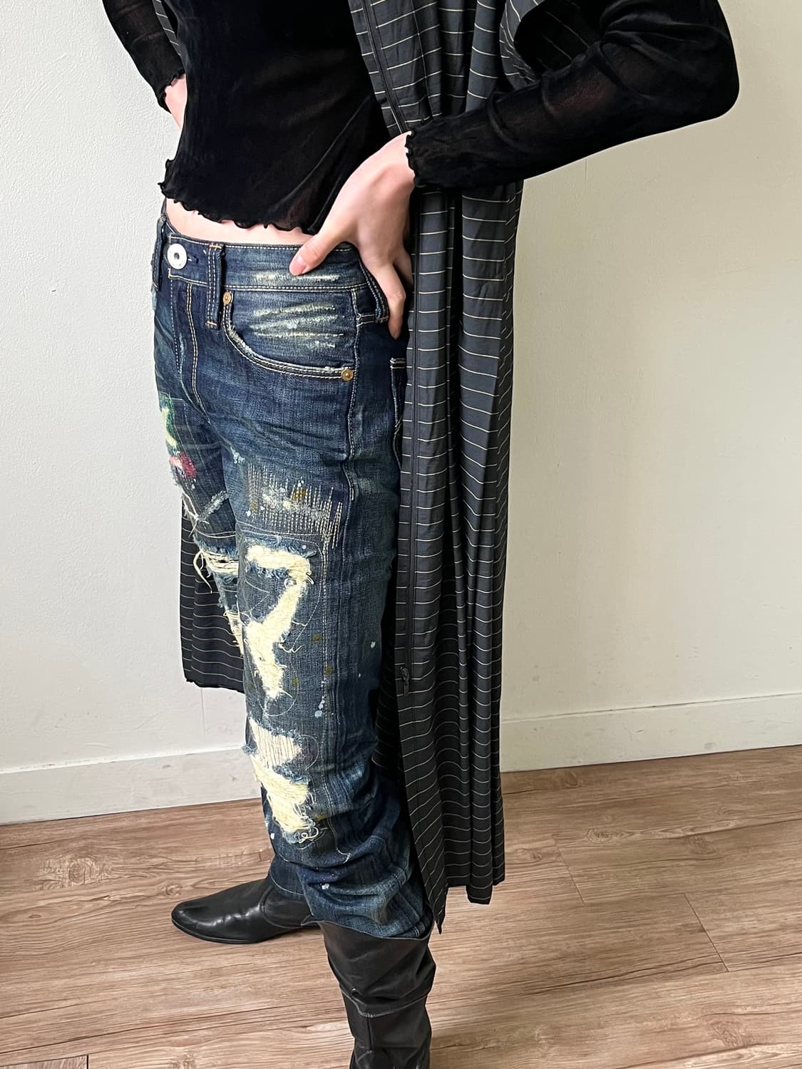 Levi’s 스티치 페인팅 데님 팬츠 상품이미지7