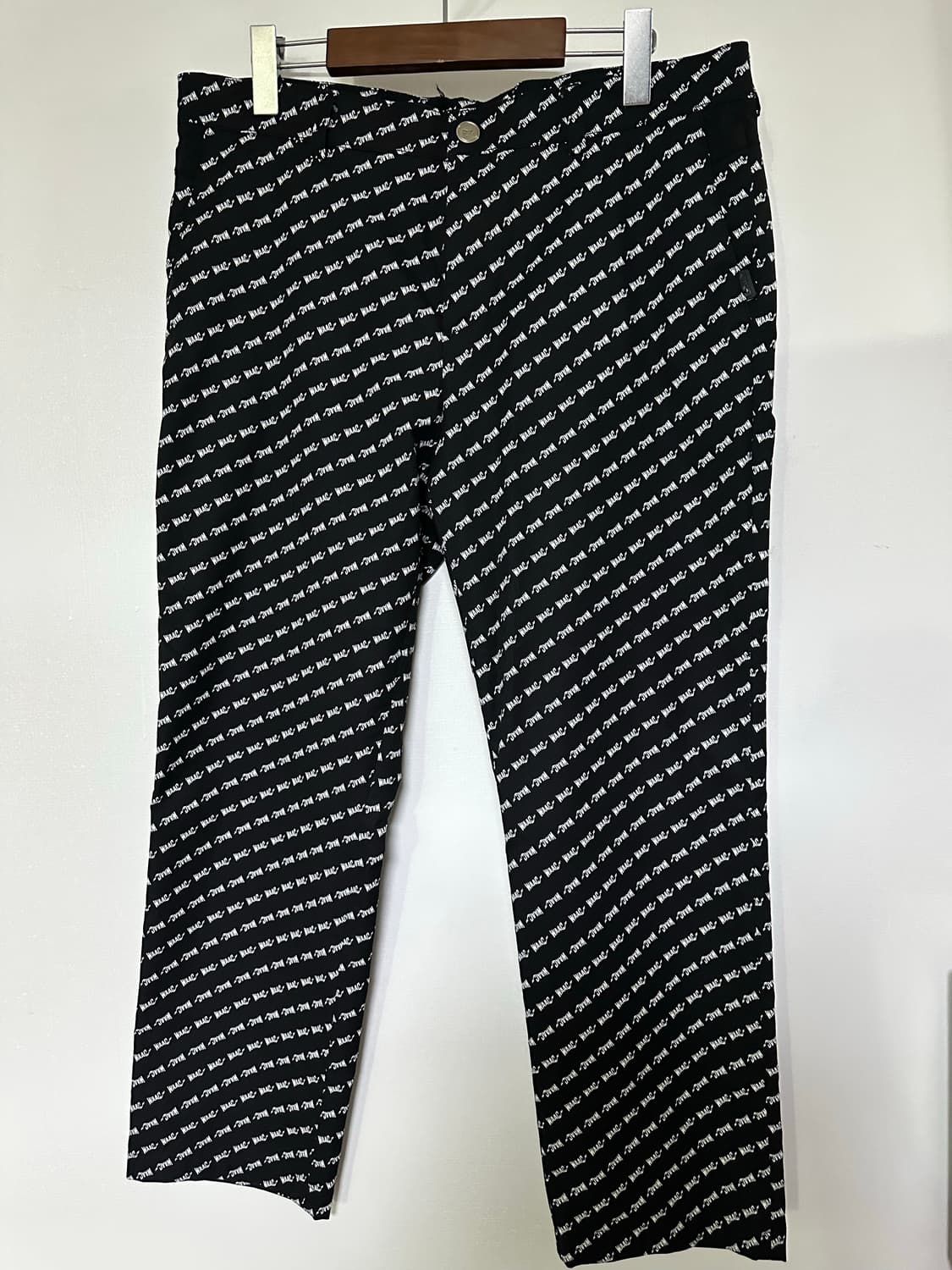 WAAC 로고 패턴 바지 블랙 상품이미지1