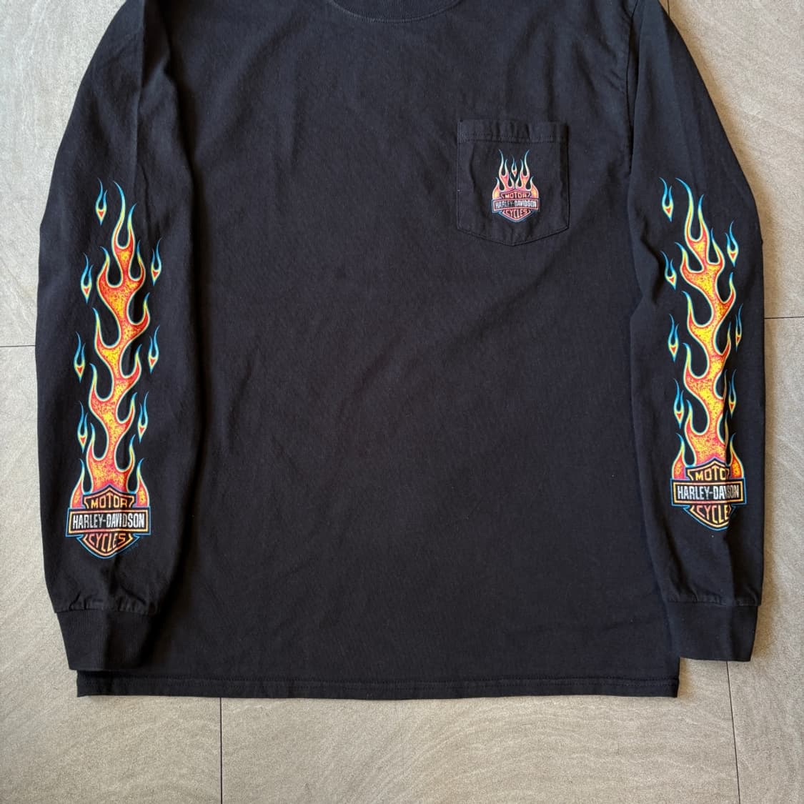 할리데이비슨 정품 블랙 긴팔 플레임 티셔츠 롱슬리브 상품이미지3