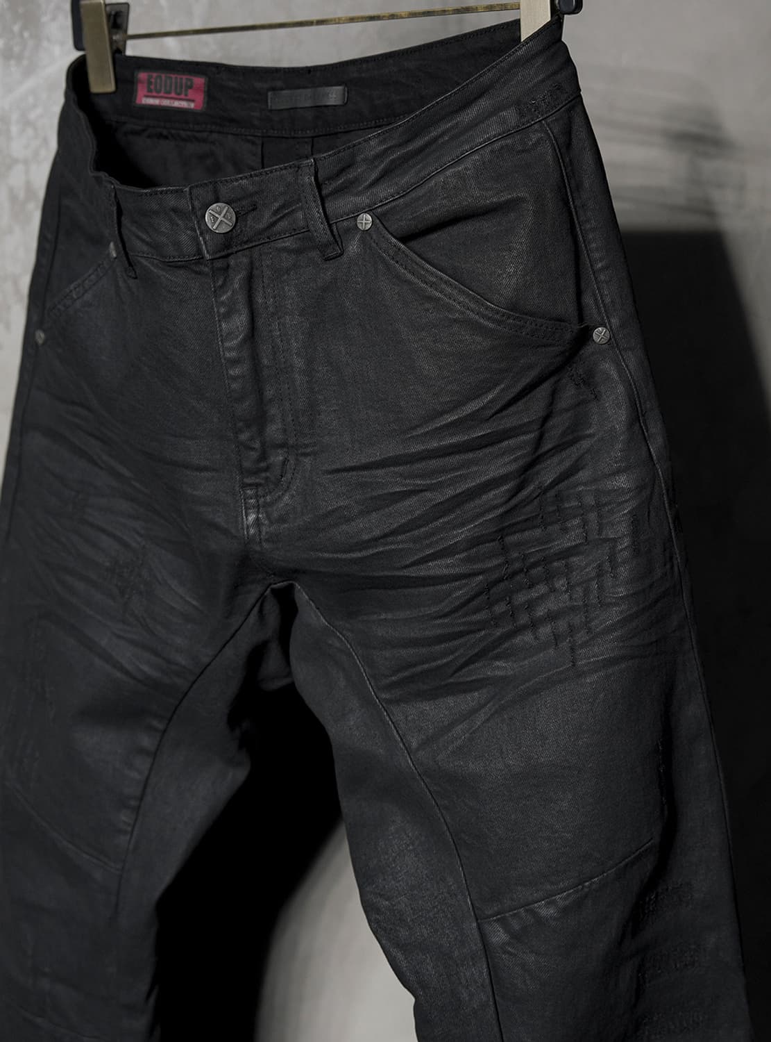 Water Monster Waxed Curved Slim Jeans 상품이미지5