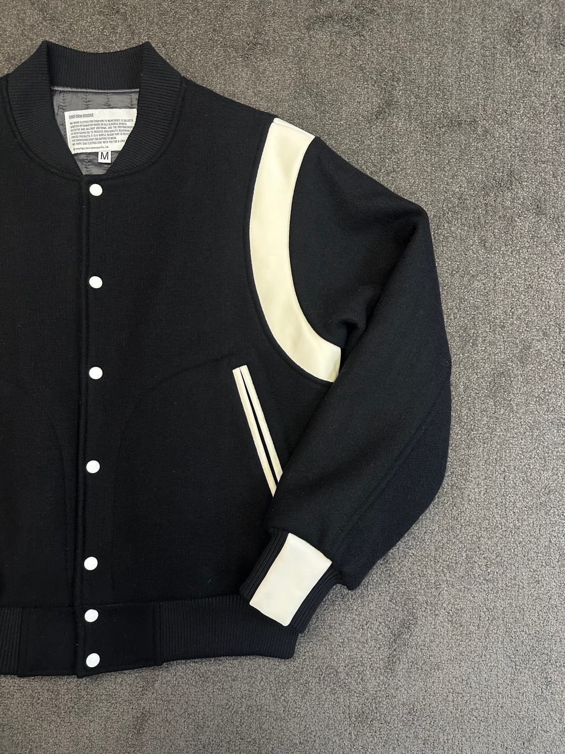 유니폼브릿지 바시티 자켓 블랙 M 상품이미지2