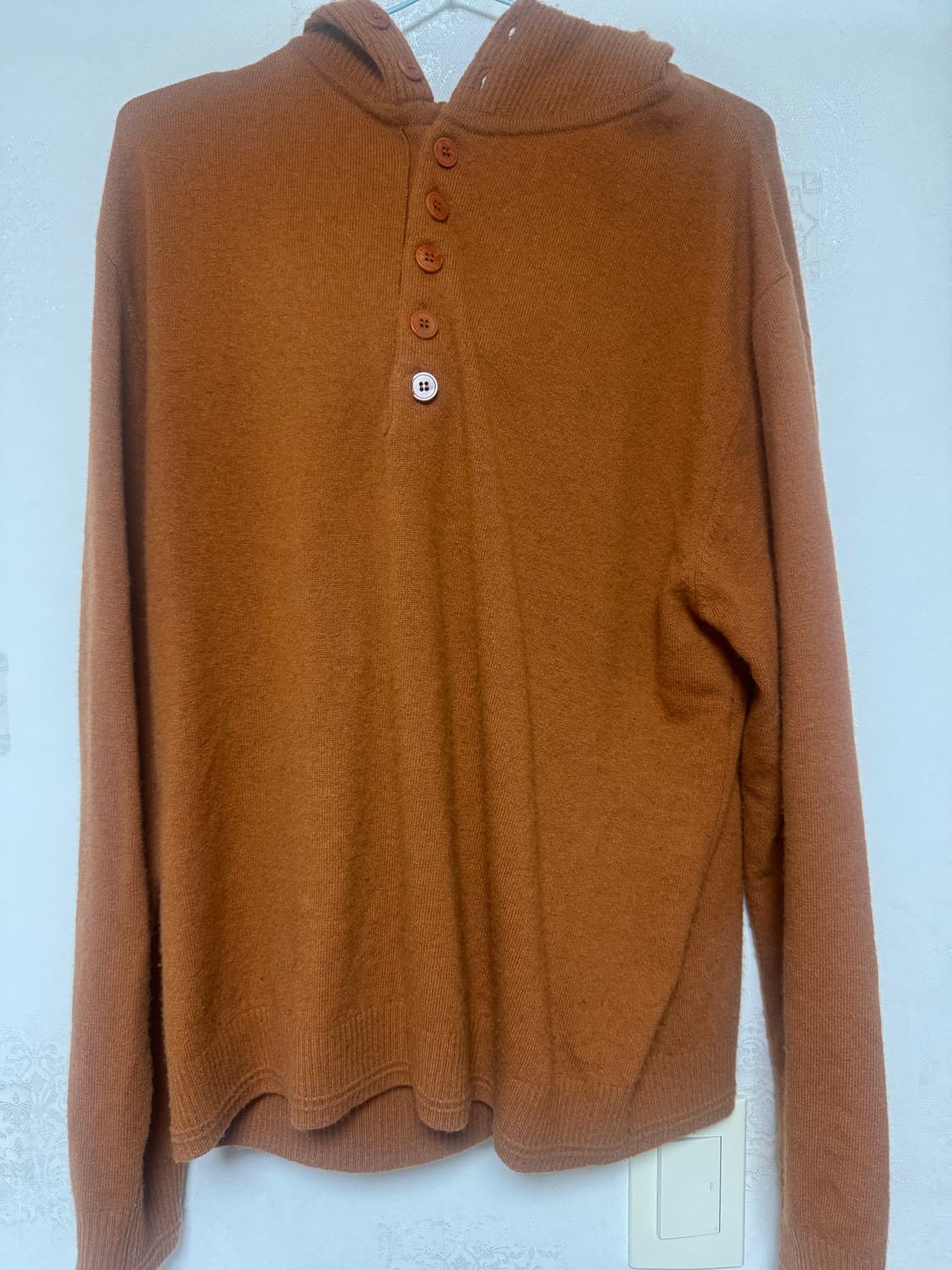 컬러컬러 버튼후디 오렌지  상품이미지2