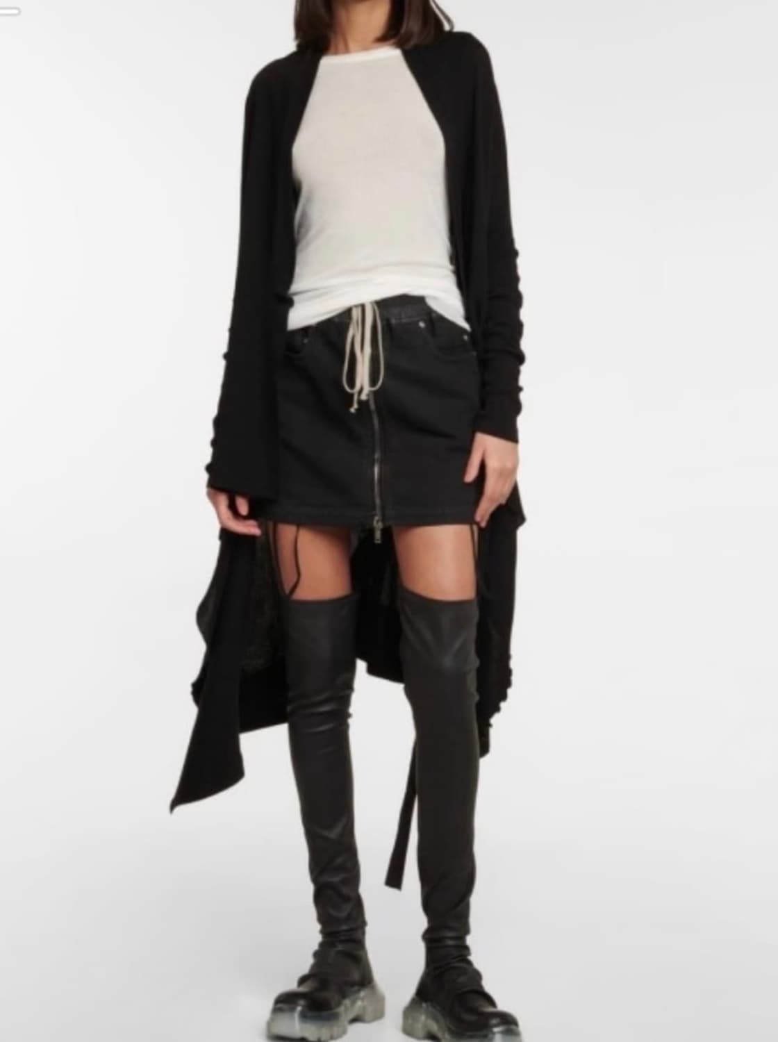 rick owens 릭오웬스 다크쉐도우 왁스 데님 스커트 뒷면 디스트 상품이미지4