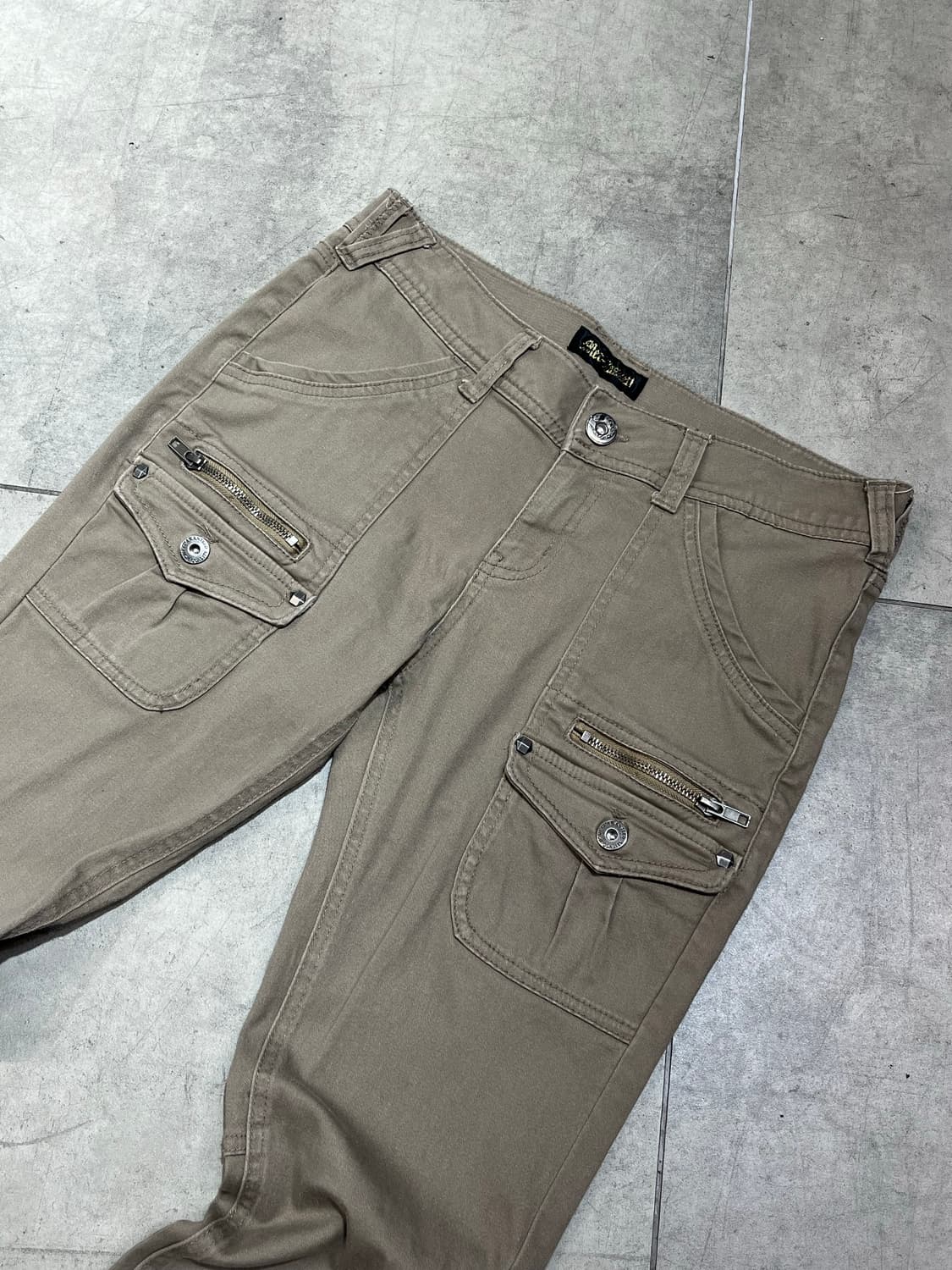 일본 빈티지 락펑크 베이지 카고 슬림핏 팬츠 상품이미지4
