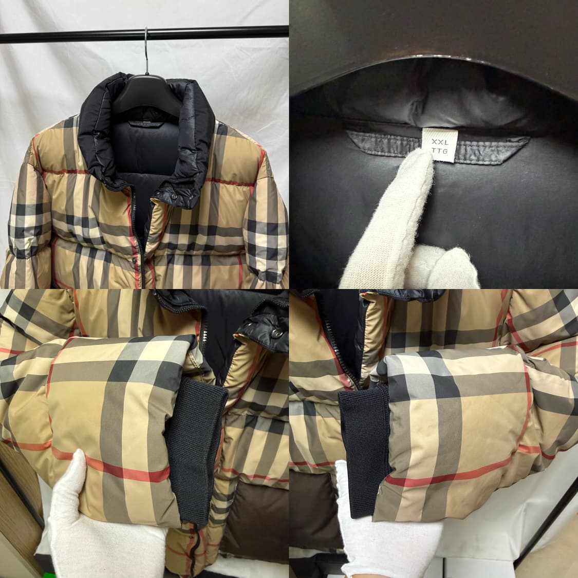 버버리 체크 퍼퍼 자켓 아카이브 베이지 패딩 상품이미지4