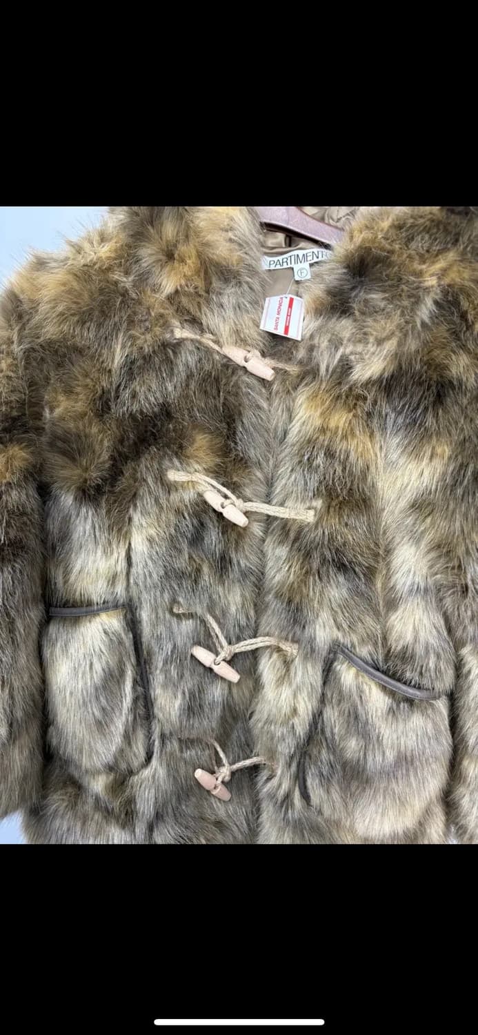 파르티멘토우먼 후디드더플 퍼 코트 믹스 브라운 H1554 상품이미지3