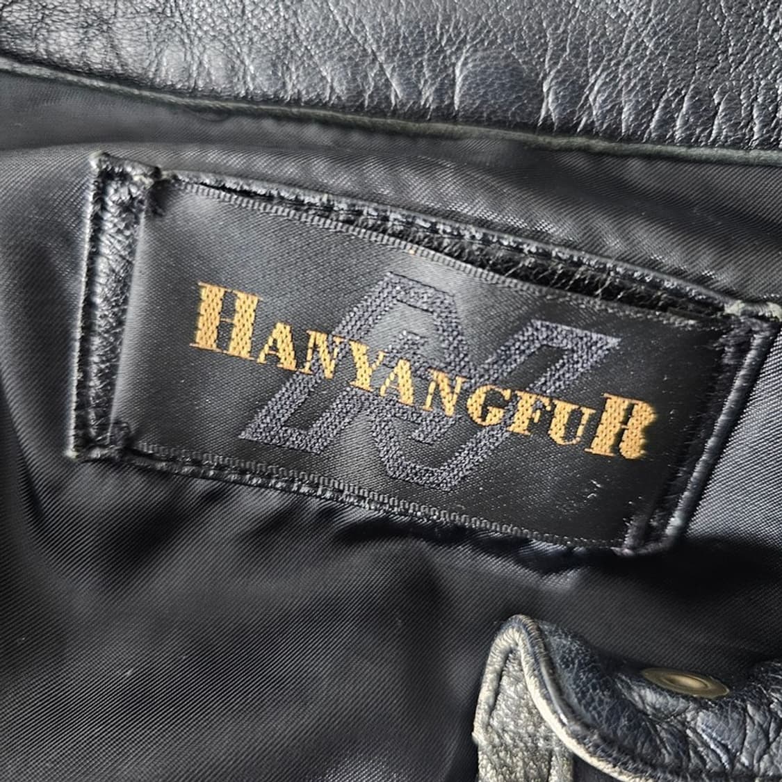 HANYANGFUR 배색 스탠칼라 램스킨 가죽자켓 상품이미지5