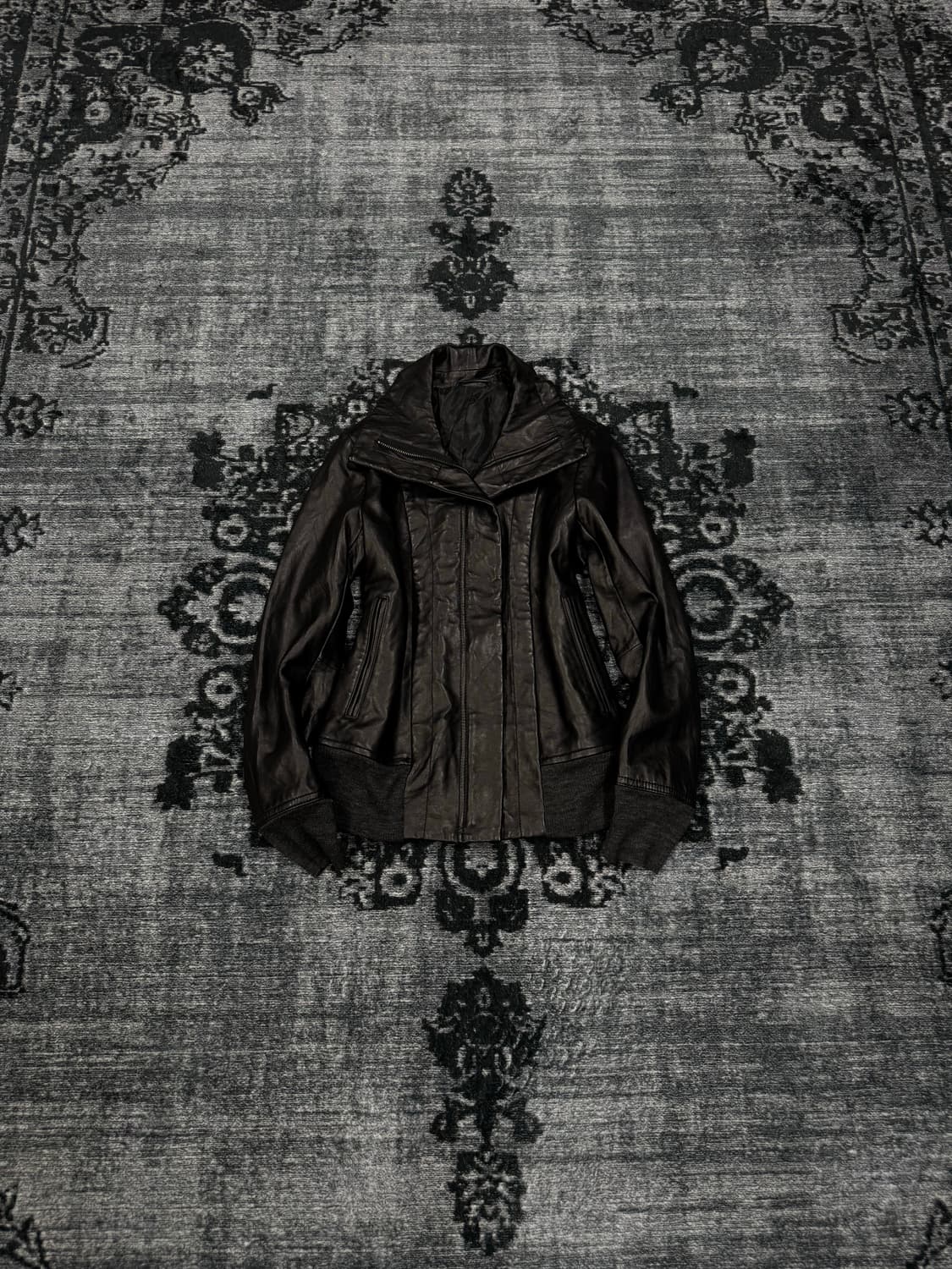 Unknown high neck lamb skin jacket 상품이미지2