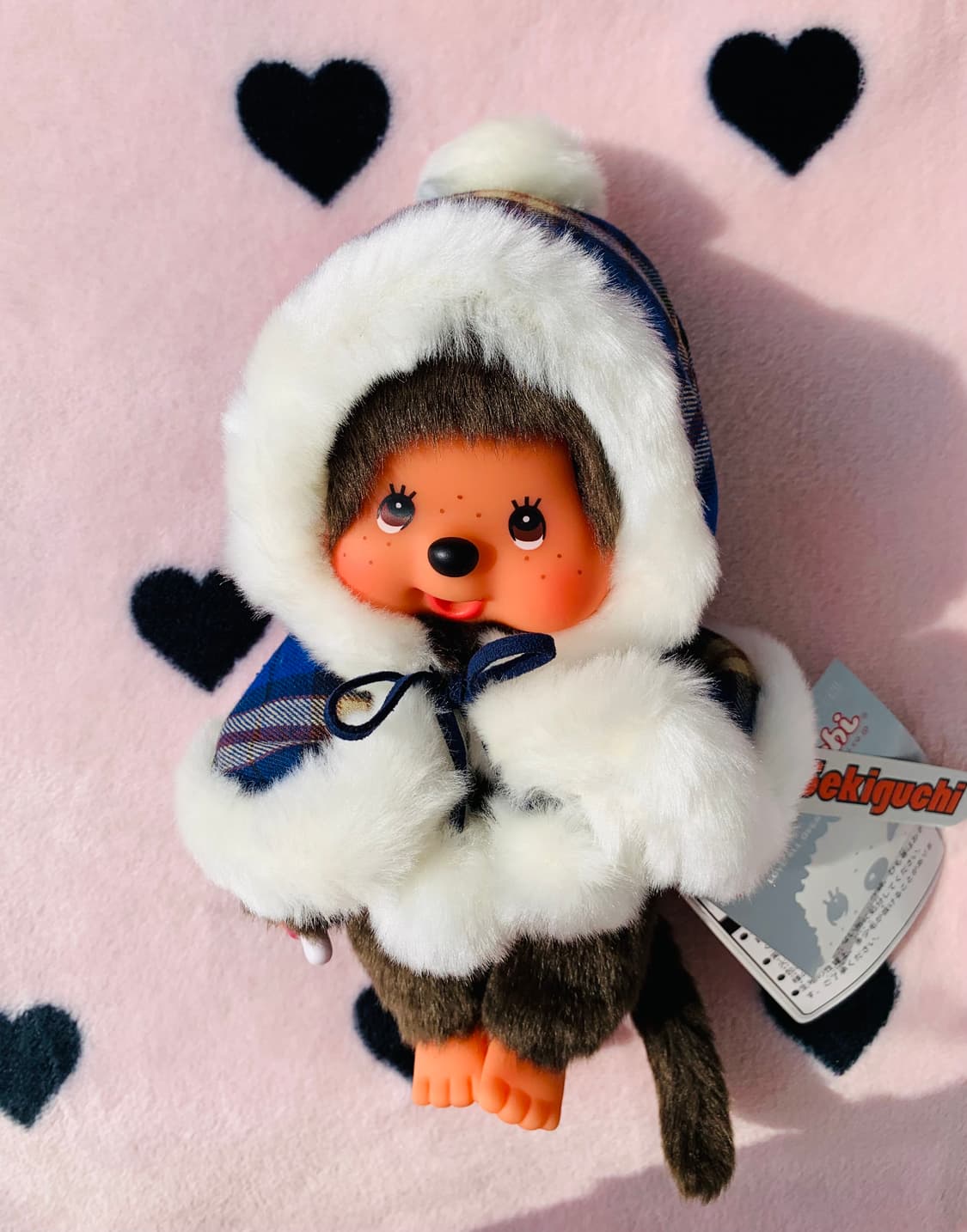 💙몬치치 체크 판초 망토 블루 상품이미지3